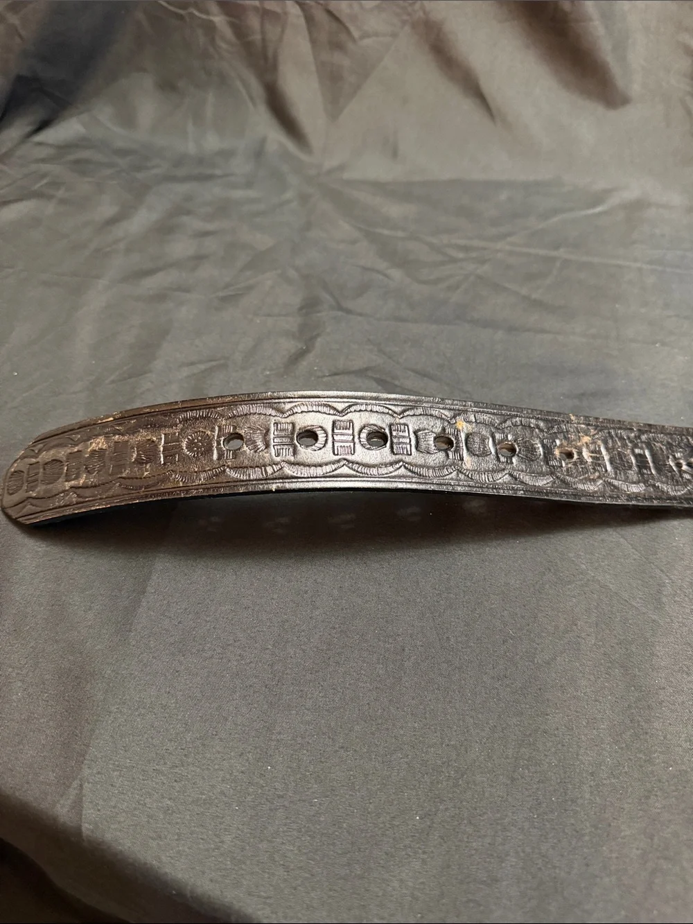 Vintage Black Braided Leather Men’s Belt 36